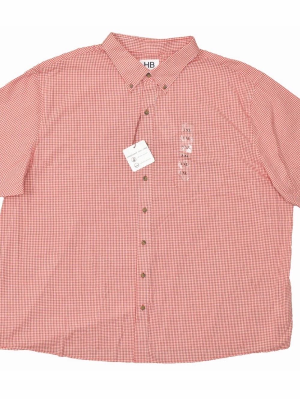 Harbor Bay Red Gingham Short-Sleeve Button-Down Shirt
